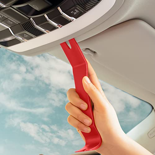 5 PCS Nylon Auto Trim Removal Tool Kit, No-Scratch Pry Tools Set for Car Door Panel, Dashboard, Molding, Fastener & Clip Removal, Interior Trim Installer/Remover Kit - Red