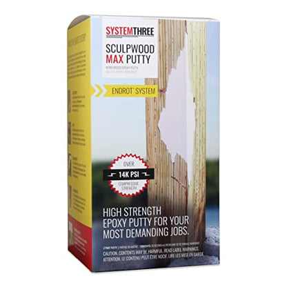 System Three SculpWood Max Putty Epoxy Wood Filler, 1/2 Gallon Kit - size: 1/2 Gallon