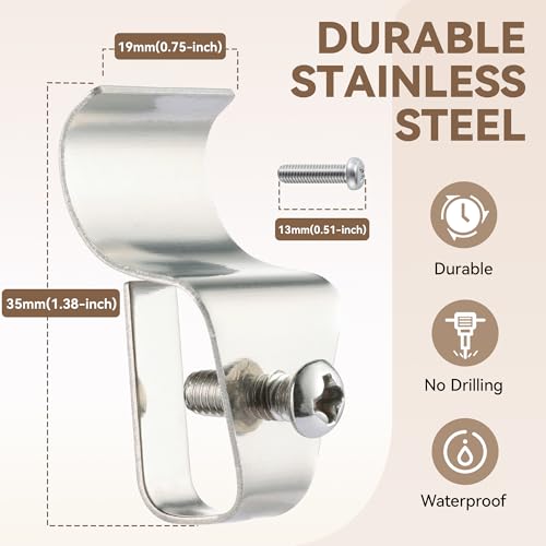 HUXOR Vinyl Siding Hooks, No-Hole Siding Clips, Stainless Steel, 15 Pack - size: 15 Pack