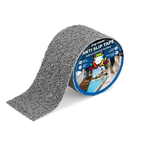 Waterproof Anti-Slip Traction Tape | 4" x16.5 FT | Heavy-Duty EPDM Rubber Granule Surface, Strong Grip & Resilient Foot Contact | Indoor & Outdoor for Pool, Bath, Ramps, Stairs and Steps - color: Gunmetal Gray, size: 4" X 16.5ft