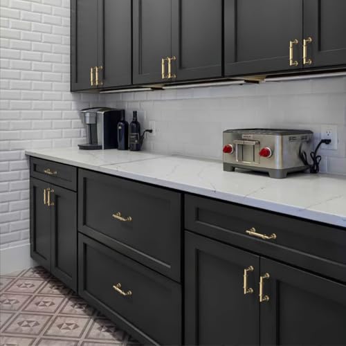 Amerdeco 10 Pack Champagne Bronze Cabinet Pulls 3.75 Inch(96mm) Hole Center Heavy Duty Solid Kitchen Cabinet Handles Drawer Pulls - color: Champagne Bronze, size: 3.75" hole center