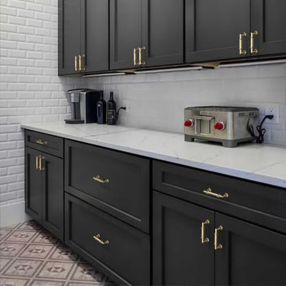 Amerdeco 10 Pack Champagne Bronze Cabinet Pulls 3.75 Inch(96mm) Hole Center Heavy Duty Solid Kitchen Cabinet Handles Drawer Pulls - color: Champagne Bronze, size: 3.75" hole center
