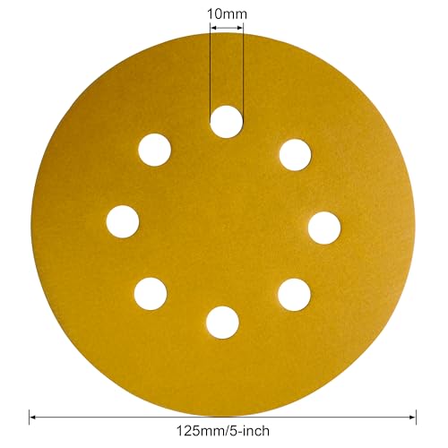 JUNE SUN 30Pcs 5 Inch 8-Hole 600 Grit Hook & Loop Sanding Discs - style: 600 Grit, 30Pcs