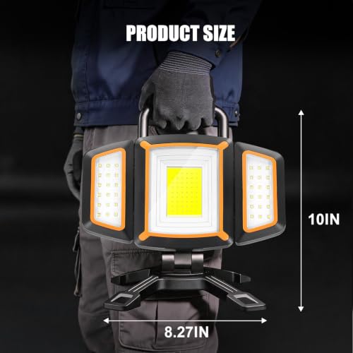 TRESDA 3000LM Rechargeable Work Light, Magnetic LED, Foldable & Portable - style: Magnetic Stand