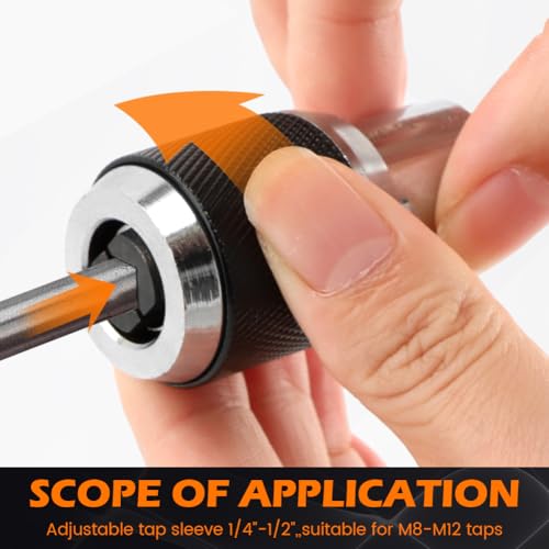 Tap Socket Set, 2pcs Tap Sockets With 1pc 3/8" Socket Adapter, Adjustable Taps Extractor Tool, Durable Threading-Tap Extractors for Taps Reamers Screw Extractors