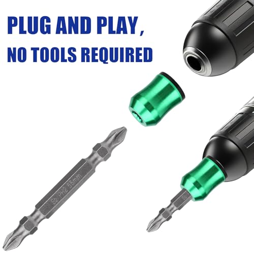 5pcs Strong Magnetic Screw Rings with 1 Double-Ended Screwdriver Bit Holder - style: Set 1