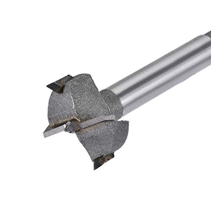 uxcell Forstner Wood Boring Drill Bits 21mm 22mm Dia. Hole Saw Carbide Alloy Steel Tip Round Shank Cutting for Hinge Plywood Wood Tool 2in1 Set - size: 21mm, 22mm