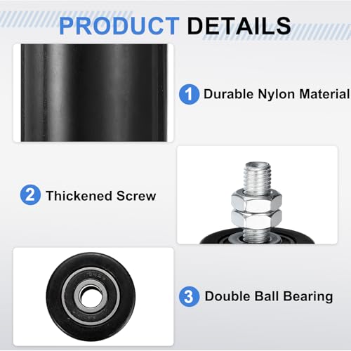 uxcell 2Pcs Slide Gate Guide Roller, 2" Nylon Rollers Gate Support Assembly - color: Black, size: 2 Inch