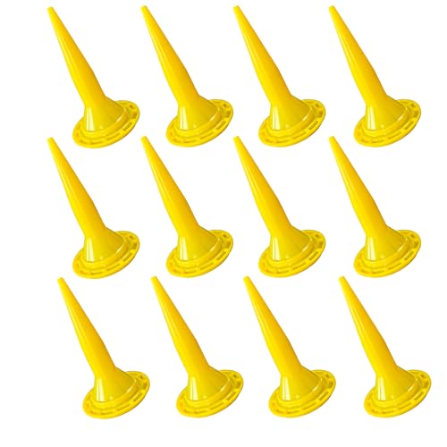 12 PCS Caulking Gun Nozzle, Yellow Reusable Extension Tips