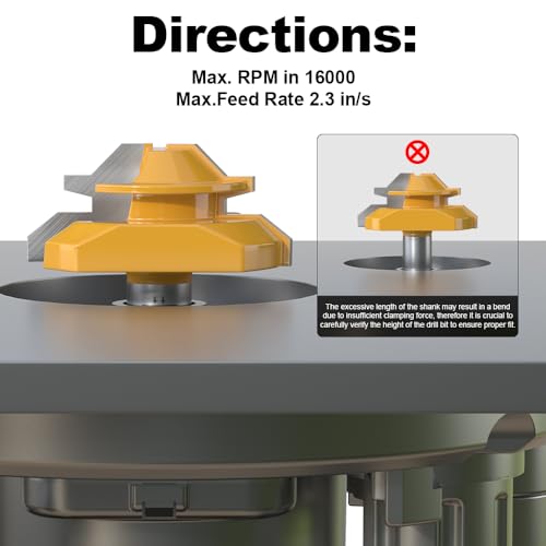 FivePears 45 Degree Lock Miter Router Bit 1/2 Inch Shank,Timberlock 45 Lock Miter Router Bit 3PCS Set,for 31/64",3/4",1",Cutting Height,Timber Lock Router Bit Easy to Create Lock Miter Joint - size: 1/2"shank