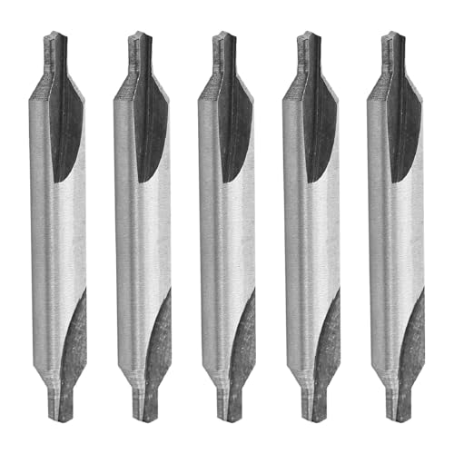 Utoolmart 5 Pcs Center Drill and Countersink Lathe Bit Mill Tool, Combined Drills Plain Type Imperial, 1/4-inch Combined Drills Set, HSS-6542 - size: 1/4" 5pcs