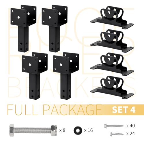 4-Pack Adjustable Roof Riser Brackets Kit Heavy Duty Beam Mount - color: Set 4, size: Small