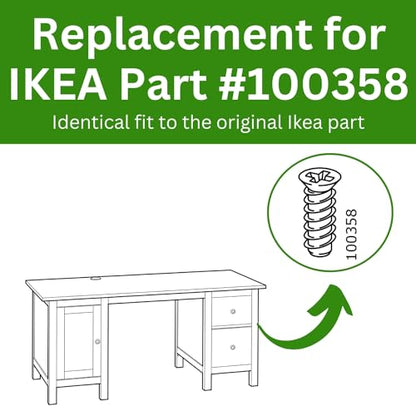 Spare Hardware Parts Replacement for IKEA Furniture Euro Screw Countersunk FX Screw - Part #100358 | Euro Screw M6.2-1.8×14.5 with PZD2 Recess | Pack of 20 - size: 100358