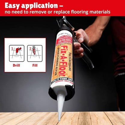 Fix-A-Floor Polyurethane Wood Flooring Repair Adhesive Extra Strength for Hardwood Wood Floors 10.1 oz. Tubes *for Best Results Use The Proven Power of a Caulk Gun*