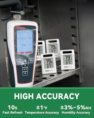 BALDR 4-Pack Digital Hygrometer Thermometer, Solar Humidity Monitor (White) - color: White 4 Pack