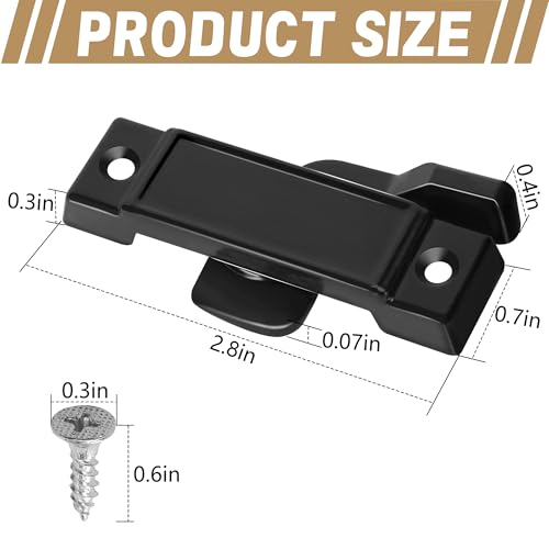 4 Pcs F2590 Windows Replacement Sash Lock, Center Sash Lock with Screw - color: Black F2590-4Pcs