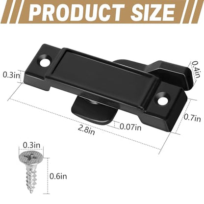 4 Pcs F2590 Windows Replacement Sash Lock, Center Sash Lock with Screw - color: Black F2590-4Pcs