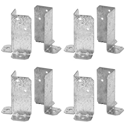 4 Pairs 4x4 Post Anchor Bases, Adjustable Retrofit Post Base, Silver
