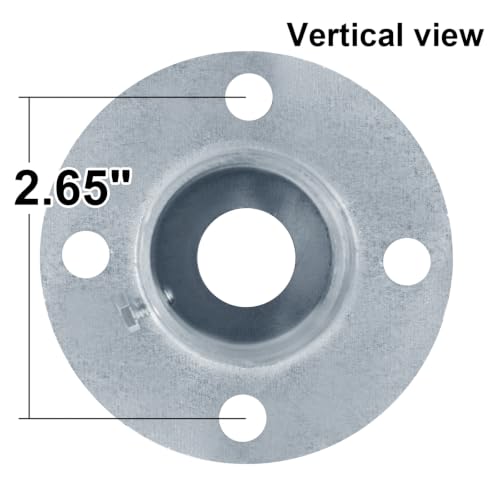 4 Pack 1-3/8" Chain Link Fence Post Floor Flange Round Base