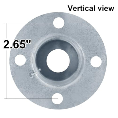4 Pack 1-3/8" Chain Link Fence Post Floor Flange Round Base