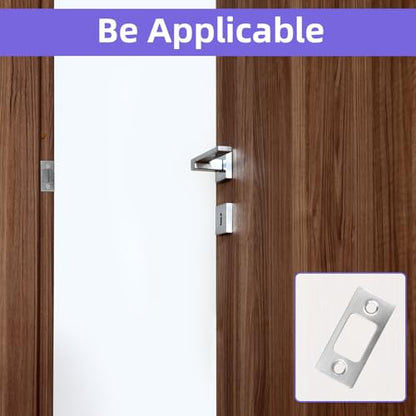 15-Pack Universal Door Lock Strike Plates - Stainless Steel Reinforcement Kit (3 Types) with Screws & Boxes