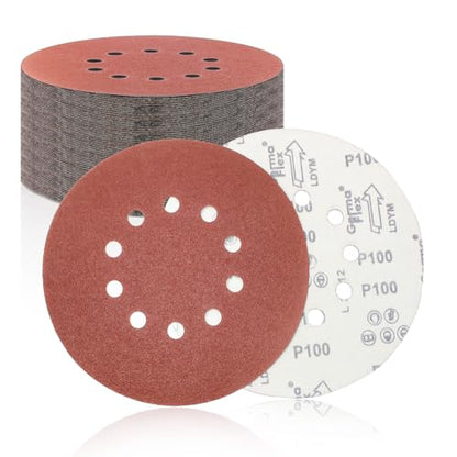 9 Inch 10 Hole Sanding Discs 120 Grit 20Pack Hook and Loop Disc - style: 10 hole-120 Grit