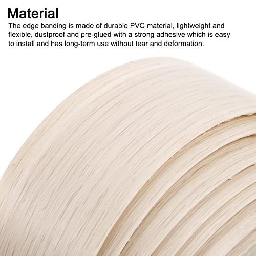 uxcell Edge Banding, 1-5/8 inch x 9.84ft Pre-Glued Wood Veneer Edging Iron-on Flexible Edge Banding for Cabinet Repair Furniture Restoration, Oak - size: 1-5/8 Inch x 9.84ft
