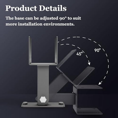 Heavy Duty Metal Brackets for Gazebo Roof Posts - Adjustable 90° Support for 4x4/4x6 Lumber, Wind & Snow Resistant, Includes Screws & Drill Bits, Black (1Pcs) - color: U-Shaped (1pcs)