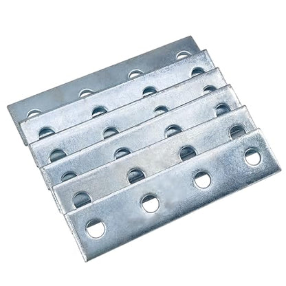 4 Hole Flat Straight Bracket for 1/2" Bolt in 1-5/8" Strut Channel, 6 Pack - size: 4 Hole Flat Plate