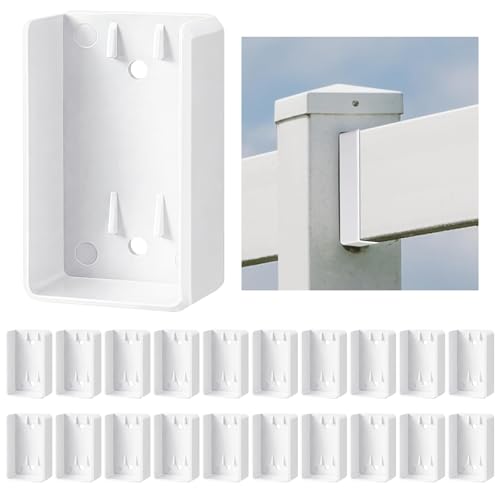 Nuanchu 20 Pcs Vinyl Fence Brackets, 2'' X 3.5'' - size: 2" x 3.5"