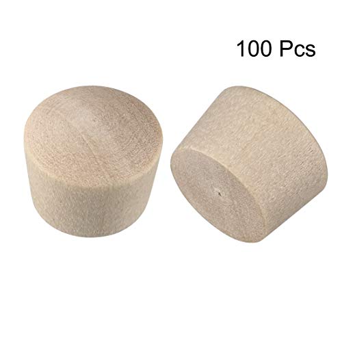uxcell Wood Button Top Plugs 3/8 Inch Cherry Hardwood Furniture Plugs 9/25 Inch Height 50 Pcs - size: 3/8"x9/25"