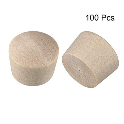 uxcell Wood Button Top Plugs 3/8 Inch Cherry Hardwood Furniture Plugs 9/25 Inch Height 50 Pcs - size: 3/8"x9/25"
