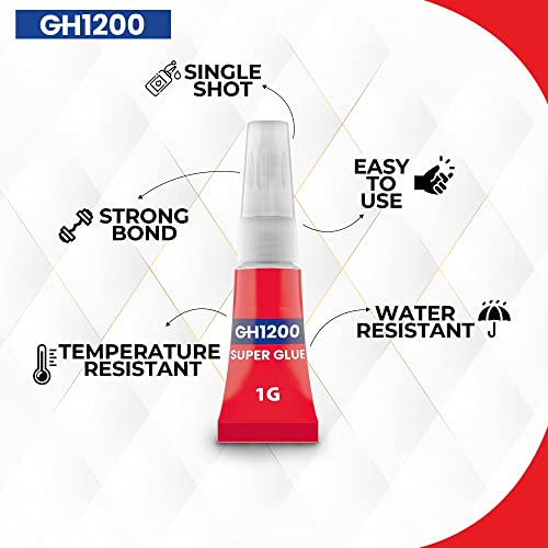 1 Gram (Pack of 24) Single Use Super Glue All Purpose - Superglue - Ca Glue Thick & Strong Adhesive for DIY Craft, Ceramics, Frame, Leather, Metal Etc - style: 1 Gram x 24 PCs Super Glue