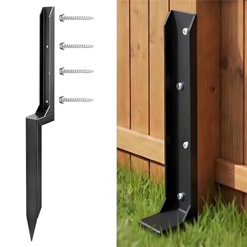 Fence Post Repair Kit, Heavy-Duty Fence Stabilizer, Black, 1-Pack - color: Black 1 pack