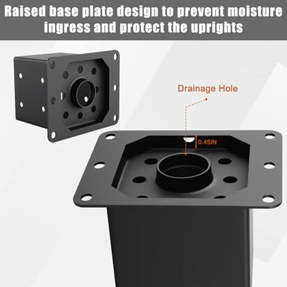 4x4 Post Base Brackets 8 Pcs Deck Post Base (Inner Size:3.6" x 3.6") - size: 4x4-8