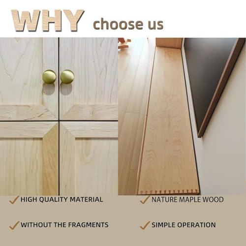 Maple Wood Veneer Sheet,Flat Cut,8.5''x 98'',Iron On Stick Veneer Roll Without Paper,Pre-glued Hot Melt Self Adhesive Strip for Cabinet Furniture Plywood Door Speaker Renovation Woodworking - color: Maple