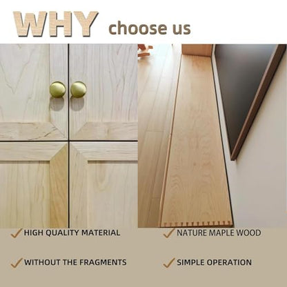 Maple Wood Veneer Sheet,Flat Cut,8.5''x 98'',Iron On Stick Veneer Roll Without Paper,Pre-glued Hot Melt Self Adhesive Strip for Cabinet Furniture Plywood Door Speaker Renovation Woodworking - color: Maple