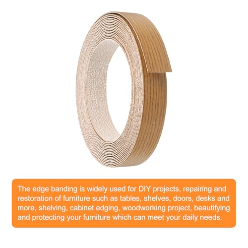 uxcell Edge Banding, 1-1/8 Inch x 25ft Pre-Glued Wood Veneer Edging Iron-on Flexible Edge Banding for Cabinet Repair Furniture Restoration, Teak - size: 1-1/8 Inch x 25ft