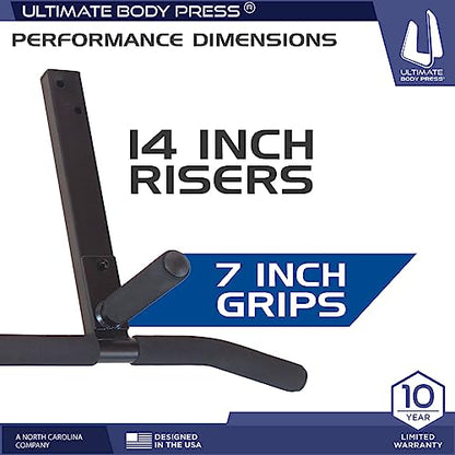 Joist Mount Pull Up Bar with Extra Hardware and Mounting Template for Easy Install to Beam or Rafter by Ultimate Body Press - color: Black