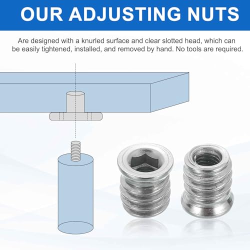 MECCANIXITY 4Pcs Threaded Inserts Nuts, M5x12mm Hex Socket Drive Nut Inserts for Wood - 304 Stainless Steel Screws Furniture Screw in Nuts Bolt Fastener Connector Wood - size: M5x12mm