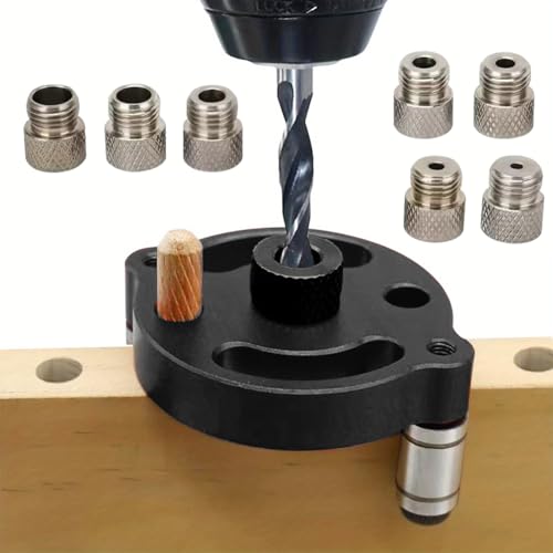 Self Centering Dowel Jig Drill Guide, Vertical Hole Locator - color: Black