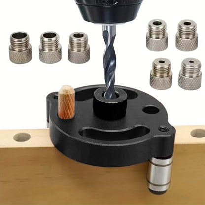 Self Centering Dowel Jig Drill Guide, Vertical Hole Locator - color: Black