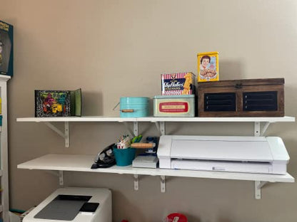 Heavy Duty Shelf Brackets, 12 x 8 Inch White Metal L Brackets, 10 Pack - color: White, size: 12 inch x 8 inch-10pcs