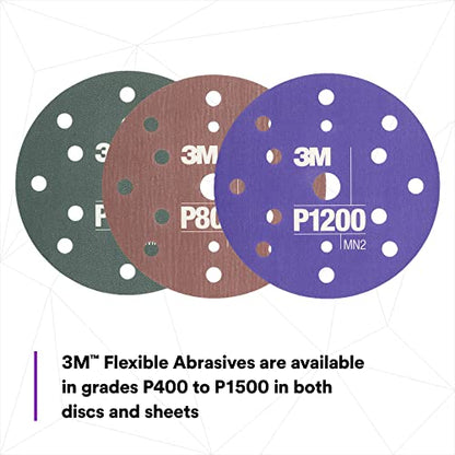 AMAPR 3M Hookit Flexible Abrasive Disc 34405, 6 in, 600+ Grade, 25 Pack, Primer Sanding, E-Coat Sanding - color: Gray, style: P600