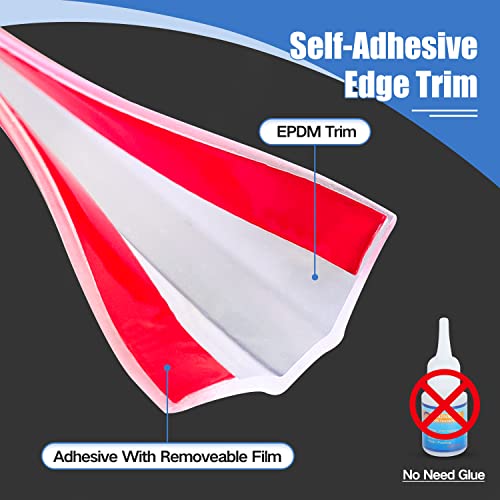Clear Rubber Edge Trim, Self-Adhesive Transparent Edge Protector for Sheet Metal, Glasses or Flexi Glasses, Flexible Silicone Rubber Material, Fit 1/8"(3mm), U Channel Edge Guard - size: 1/8"- Length 20'