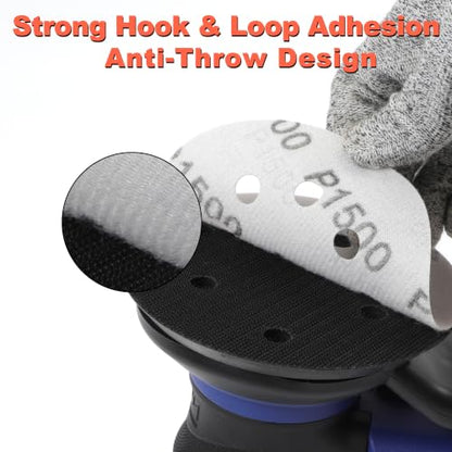 5 Inch Film Sanding Discs: 80-240 Grit Hook & Loop 8 Hole Assortment
