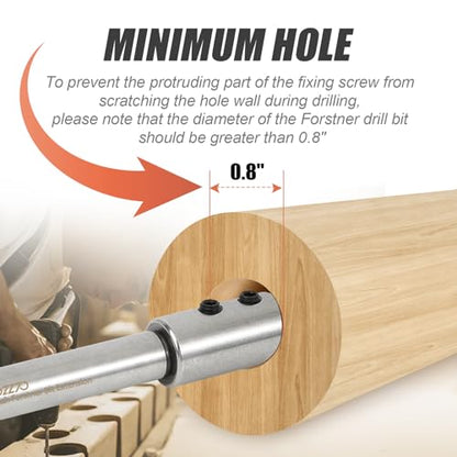 4.48" Forstner Bit Extension with Anti-Slip Design - size: 4.48"(3.28" Drilling Depth)