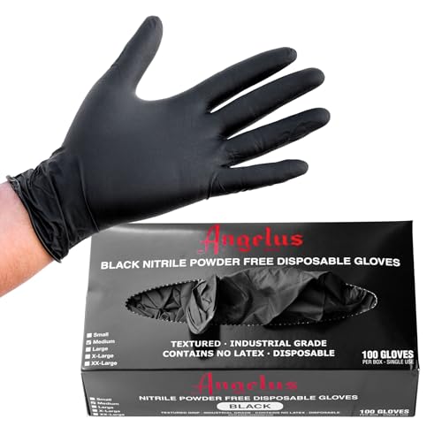 Angelus Nitrile Disposable Gloves – HEAVY DUTY 6 Mil Thickness – Industrial-Grade, Latex-Free – Box of 100 - size: Small
