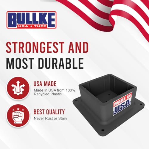 USA-Made 4x4 Post Base Bracket Anchor - Never Rust or Stain - Durable Plastic Deck Skirt Flange Cover for Wood Posts - Strong Handrail Base and Support (1 Pack)