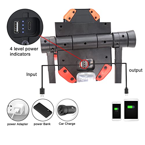 2500 Lumen LED Work Light Rechargeable, Folding Portable Flood Light with Magnetic Base and 360° Rotation Stand, Waterproof, for Camping/Car Repairing/Emergency/Job Site Lighting